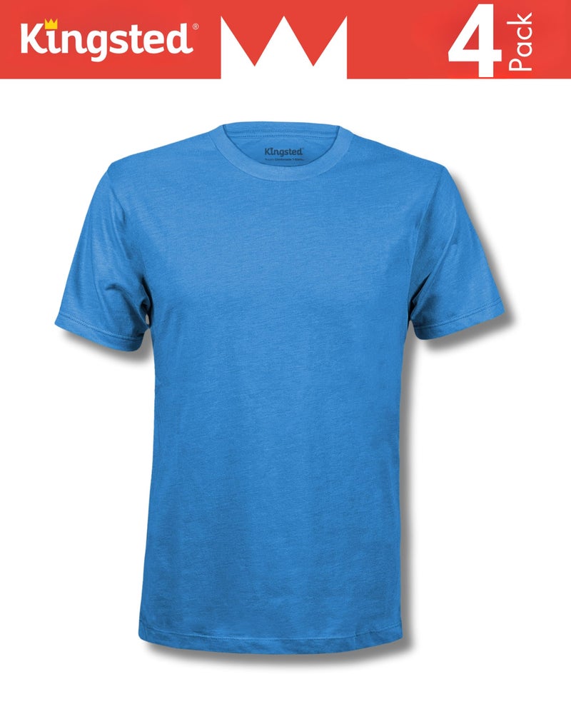 Kingsted Mens Short Sleeve Crew Neck T-Shirts Pack - Premium Cotton Blend - Comfortable Casual Plain Tees (Everyday, Medium) - Image 3